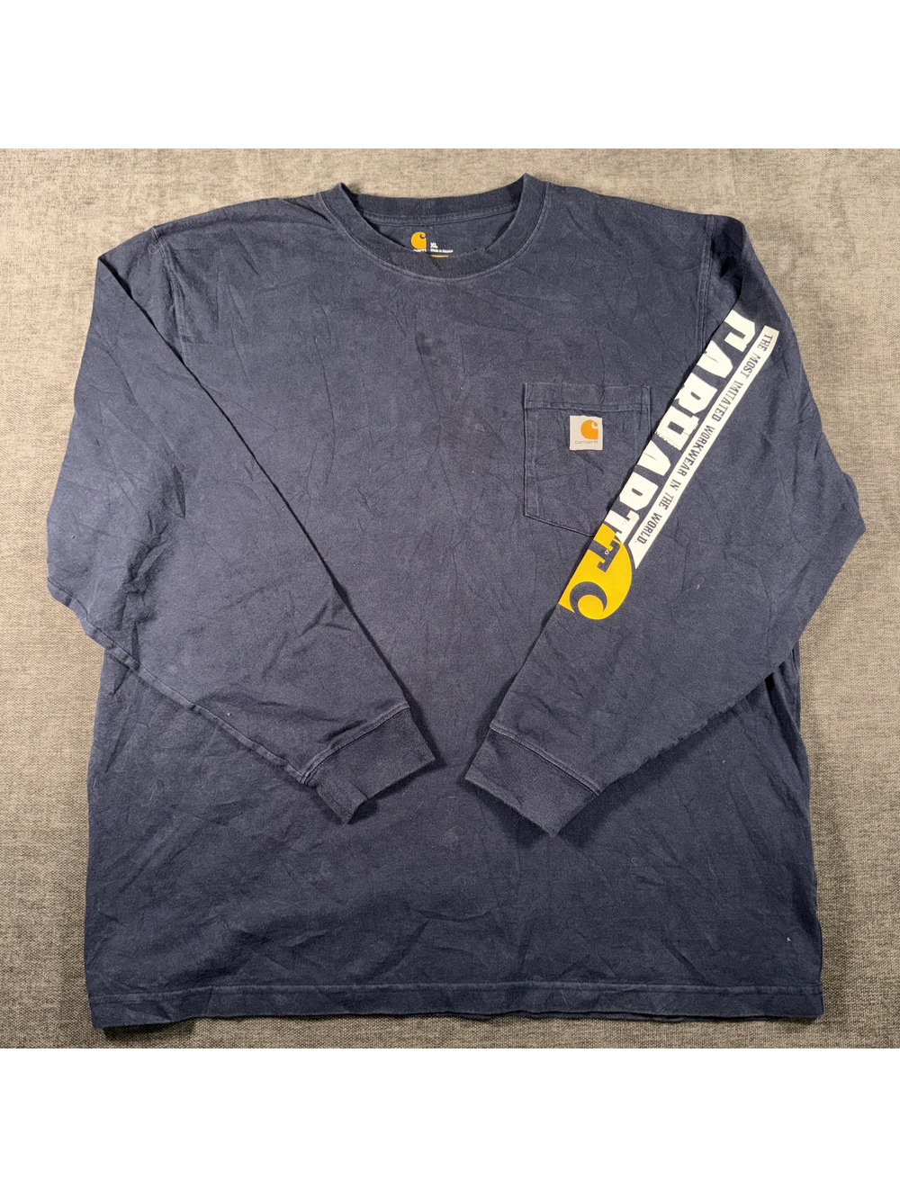 Carhartt Men's XL Original Fit Navy Blue Long Sleeve Pocket T-Shirt